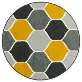 dywan-okragly-szary-miodowy-musztardowy-kolo-plastry-miodu-luna-sr-140-cm