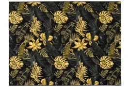 dywan-w-liscie-monstery-palmy-do-salonu-czarno-zloty-na-wymiar-100x250-cm