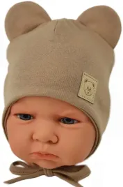 czapka-niemowleca-wiazana-przejsciowa-wiosna-jesien-38-40-coffee