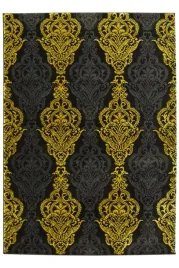 dywan-lsniacy-do-salonu-czarny-zloty-grafit-ornament-festival-160x230-cm