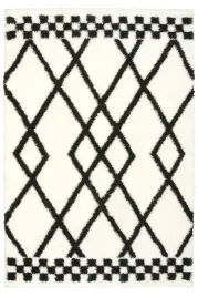60x100-cm-miekki-dywan-shaggy-boho-romby-kratki-kremowy-czarny