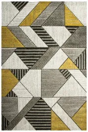 dywan-szary-zolty-trojkaty-wycinane-fryzwane-runo-miekki-amelia-200x290-cm