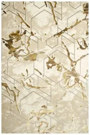 dywan-nowoczesny-lsniacy-bez-krem-zloty-w-plastry-miodu-elisa-140x190-cm