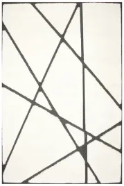 dywan-shaggy-miekkie-kremowe-runo-w-czarne-trojkaty-linie-lula-140x190-cm