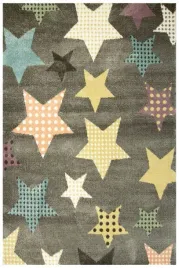 dywan-szary-miekki-do-pokoju-dzieci-kolorowe-gwiazdy-kropki-lima-140x190-cm