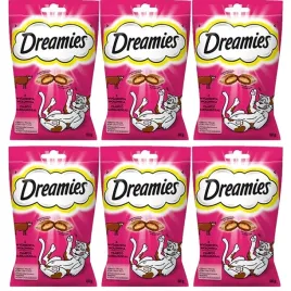 Zdjęcie produktu Przysmak dla kota z wołowiną DREAMIES 6x60g chrupiące paszteciki dla kota