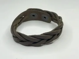 skorzana-bransoletka-warkocz-brazowy-22cm