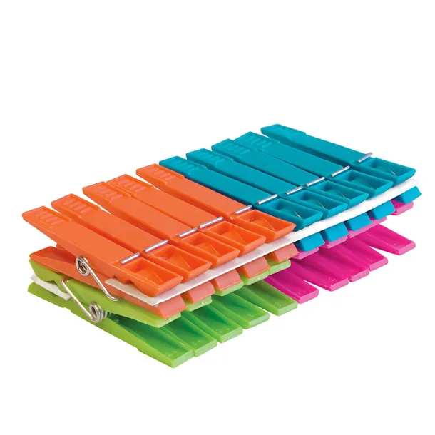 YORK STANDARD KLAMERKI PLASTIKOWE DO WIESZANIA PRANIA WIELOKOLOROWE 20 SZT.