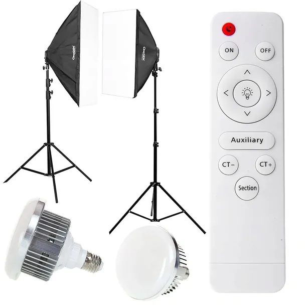 2x Lampa z PILOTEM Softbox Zakres 3600K-6200K 170W