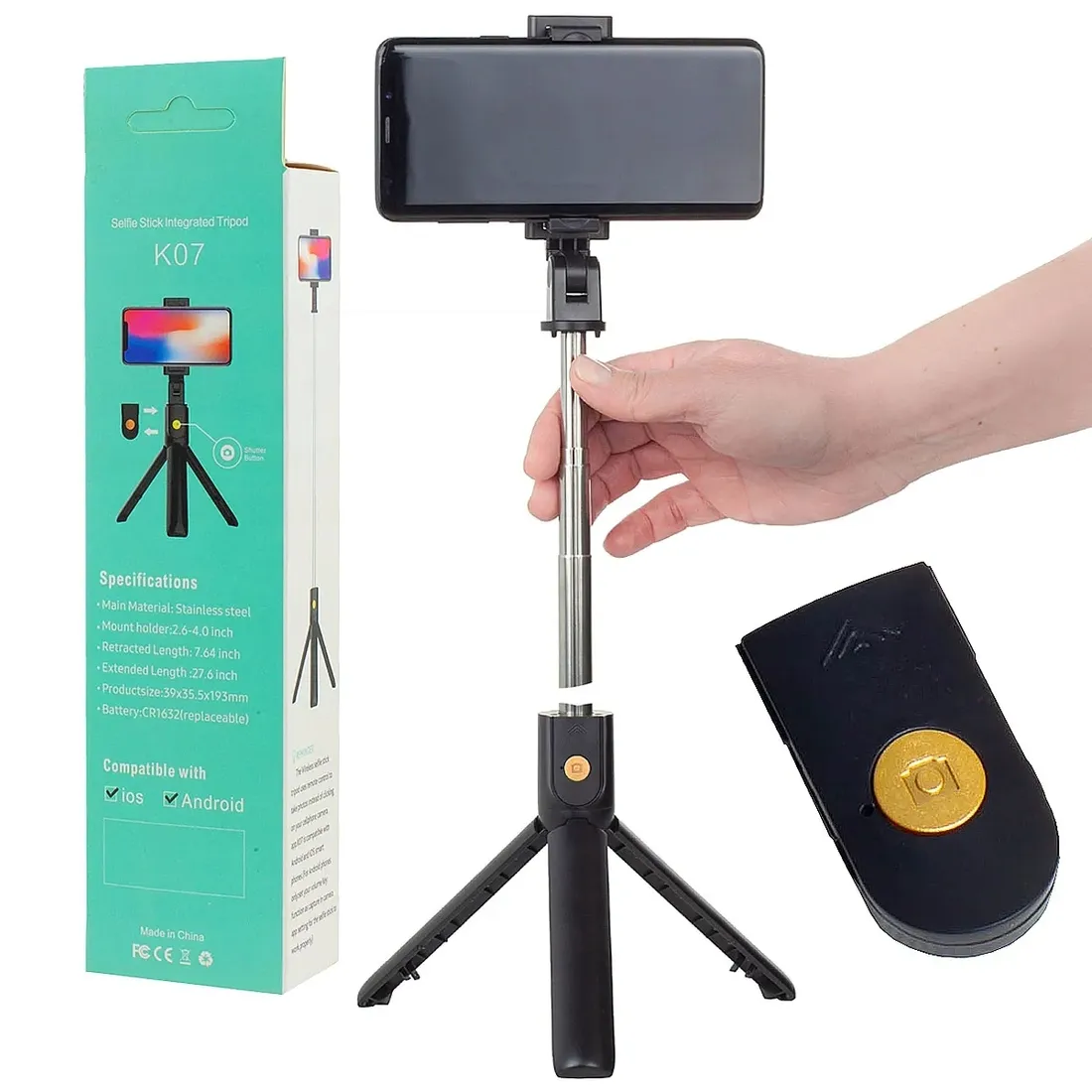selfie-stick-z-bluetooth-statyw-pilot-jakosc-stan-nowy