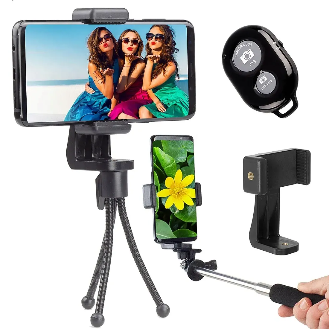 duzy-zestaw-statyw-pilot-bluetooth-adapter-selfie