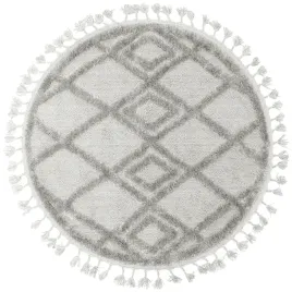 dywan-okragly-jasny-szary-romby-3d-boho-gruby-z-fredzlami-berber-sr-133-cm