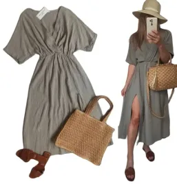 sukienka-muslinowa-dluga-bawelna-khaki-rozciecie