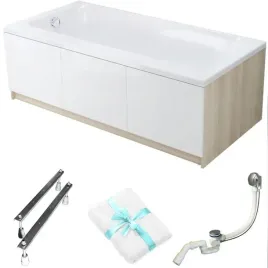 Zdjęcie produktu Wanna prostokątna Cersanit Smart 170x80 PRAWA biały panel meblowy syfon
