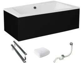 besco-wanna-160x100-infinity-prawa-z-czarna-obudowa-syfon