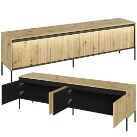 szafka-rtv-ryflowane-fronty-frezowana-dab-artisan-led-stolik-pod-tv-tr-06