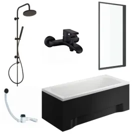 wanna-prostokatna-czarna-obudowa-ines-190x90-polimat-parawan-syfon-bateria