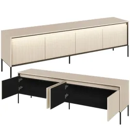 szafka-rtv-bezowa-ryflowane-fronty-frezowana-lamele-oswietlenie-led-tr-06