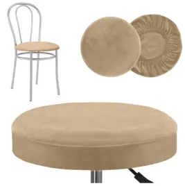 pokrowiec-na-okragle-siedzisko-krzesla-taboret-welur-bezowy-cappuccino