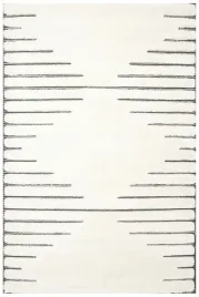 dywan-shaggy-miekki-kremowy-czarny-runo-romby-linie-paski-lula-160x220-cm