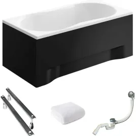 wanna-prostokatna-150x70-gracja-black-syfon