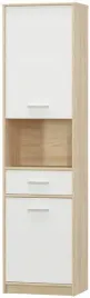 waski-regal-50-z-szuflada-do-salonu-sonoma-i-bialy