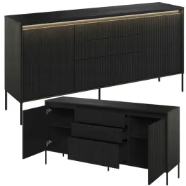 czarna-komoda-z-szufladami-lamele-ryflowana-komody-160-cm-tr-01-od-reki