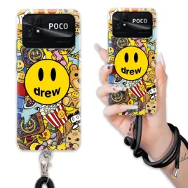etui-do-xiaomi-poco-c40-case-ochrona-smieszne-czarny-crossbody-drew-wzory
