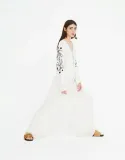pull-and-bear-kremowy-kombinezon-paski-hafty-m-stan-nowy