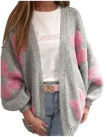 cocomore-sweter-kardigan-szary-rozowy-kwiaty-nowosc