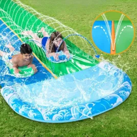 slizg-wodny-slizgawka-9m-dwa-tory-z-2-deskami-podwojna-dluga-zjezdzalnia