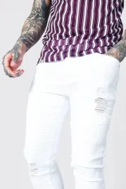 biale-spodnie-jeans-rurki-tekstura-dziury-boohooman-xs