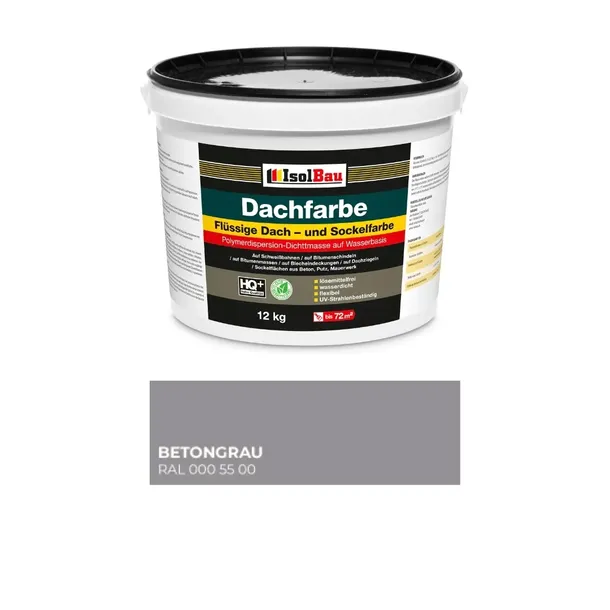 FARBA NA DACH ISOLBAU DACHFARBE SZARY BETONGRAU 12kg