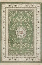 dywan-95x140-do-salonutradycyjny-klasyczny-wzor-zielono-kremowy