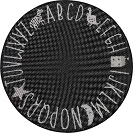 dywan-czarno-kremowy-okragly-plaskotkany-wzor-dzieciecy-abecadlo-120cm
