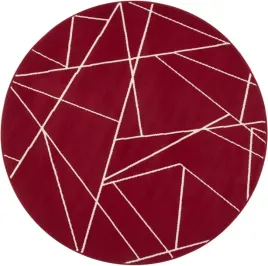 okragly-nowoczesny-dywan-do-salonuczerwono-kremowy-wzor-geometryczny-140cm