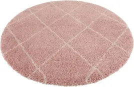 dywan-okragly-shaggy-160cm-kremowo-rozowy-wzor-boho-z-miekkim-wlosem
