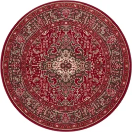 okragly-dywanczerwono-kremowy-wzor-tradycyjny-160cm