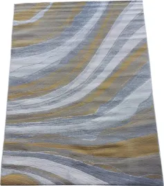 dywan-pluszowy-szary-zolty-mazaje-fale-160x220-cm
