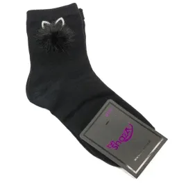 skarpetki-dzieciece-dziewczece-be-snazzy-sk-41-czarne-uszy-pomponik-pompon