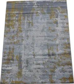 dywan-pluszowy-szary-zolty-mazaje-160x220-cm