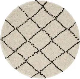 dywan-okragly-shaggy-120cm-kremowo-czarny-wzor-boho-z-miekkim-wlosem
