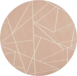 okragly-nowoczesny-dywan-do-salonurozowo-kremowy-wzor-geometryczny-140cm