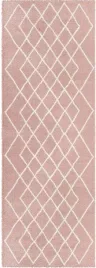 rozowo-kremowy-gruby-dywan-typu-shaggychodnik-wzor-boho-80x200cm