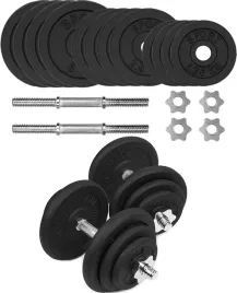 hantle-zeliwne-2x20-kg-gryf-talerze-zestaw-40kg