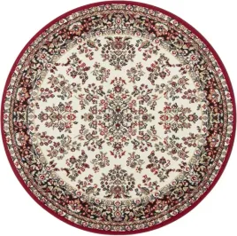 okragly-dywanczerwono-kremowy-wzor-tradycyjny-140cm
