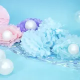 pompon-bibulowy-25cm-blekitny-pompony-dekoracja-stan-nowy