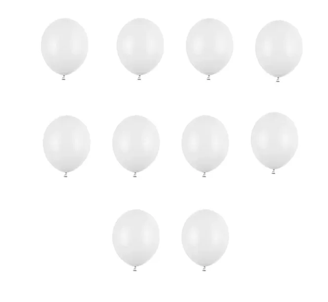 Małe Balony Pastelowe białe 5' (12cm) - 10 szt Balony do Girland Ścianek