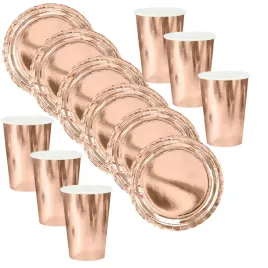 komplet-talerzyki-kubeczki-papierowe-jednorazowe-rose-gold-12-elementow