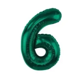 balon-zielony-cyfra-6-urodziny-butelkowa-zielen